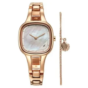 Fastrack Pulse Quartz Analog Mother Of Pearl Dial Metal Strap Watch for Girls (6147WM01F)
