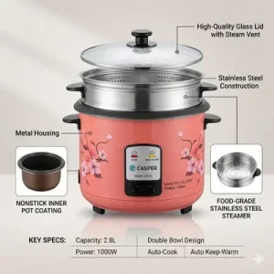 Casper 2.8L 1000W Rice Cooker (CR-25)